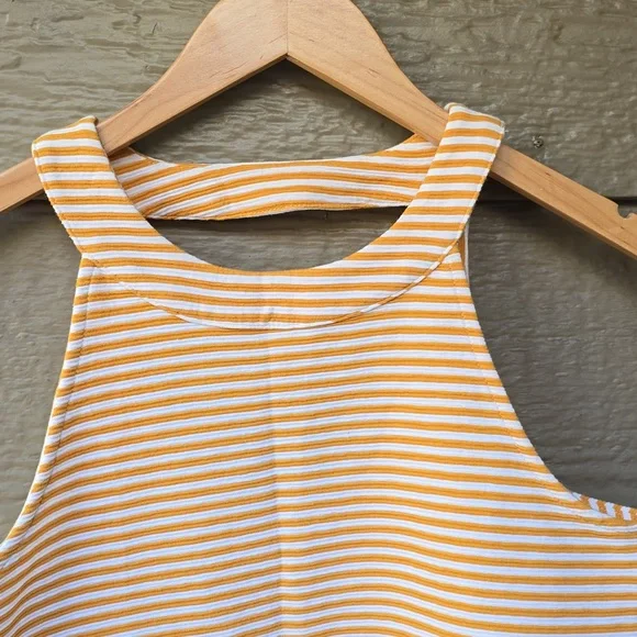 Anthropologie Deletta yellow stripe high neck top medium M - Picture 11 of 13